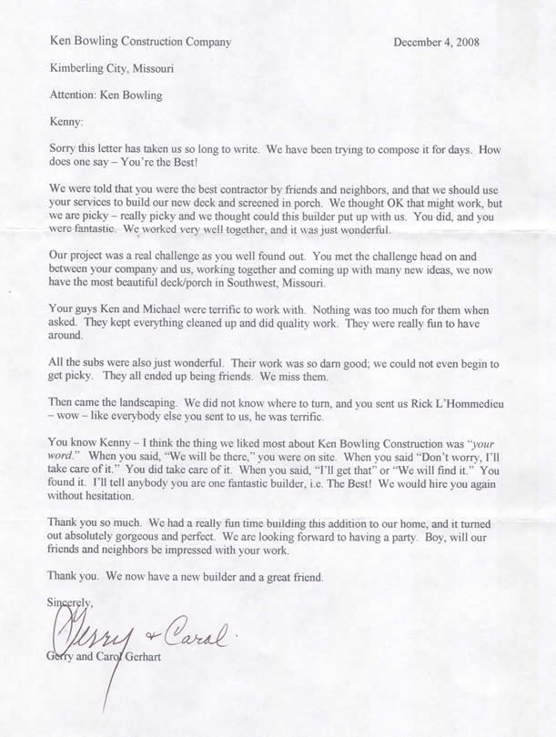Gerhart Testimonial